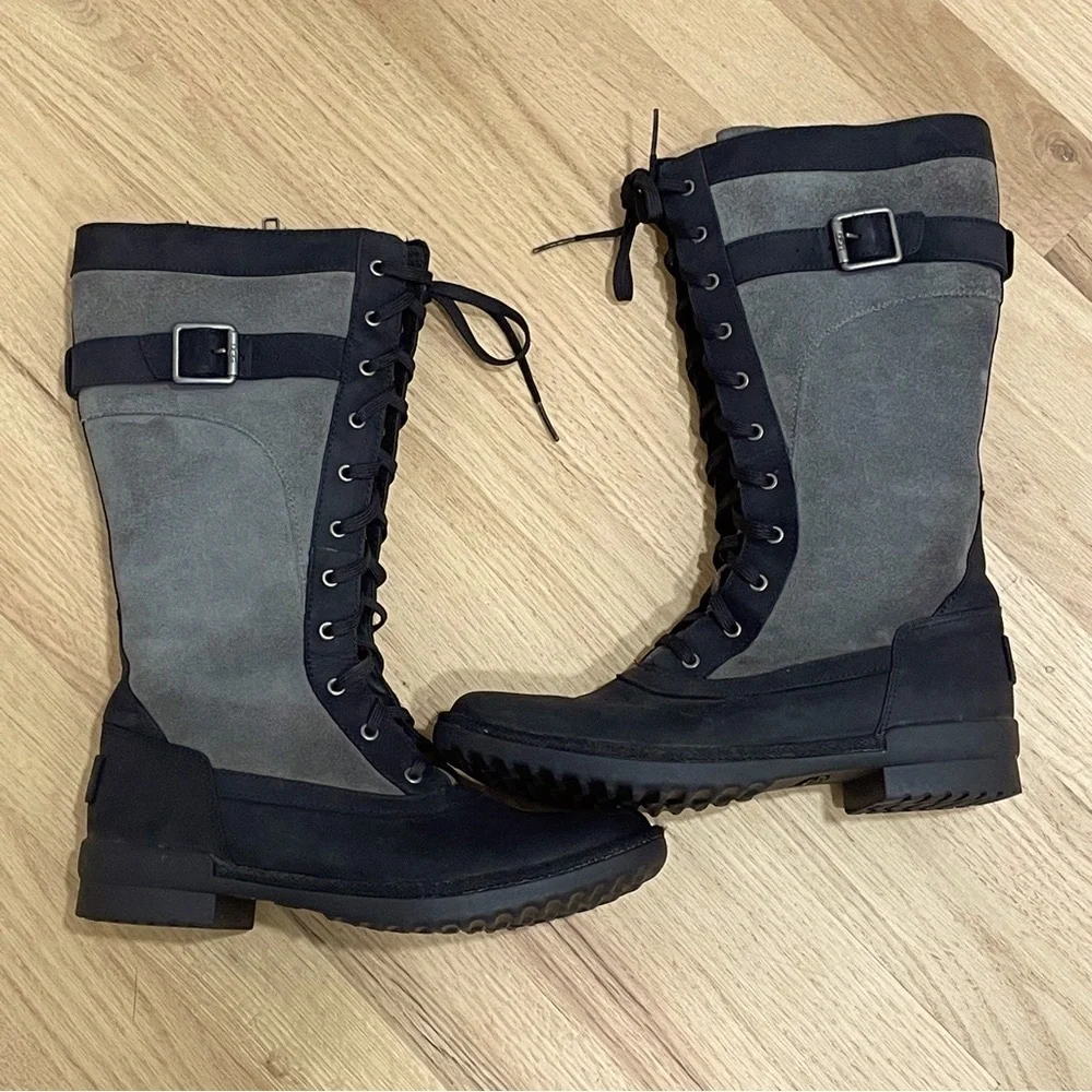 UGG BRYSTL BLACK 11”TALL BOOTS WATERPROOF Size 6